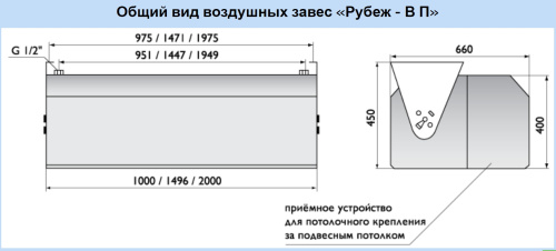 Воздушно-тепловая завеса Арктос Рубеж - В - 2000 П