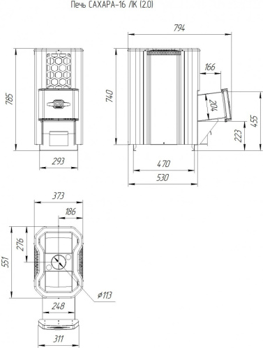 Печь банная Теплодар САХАРА-16 ЛК (2.0)