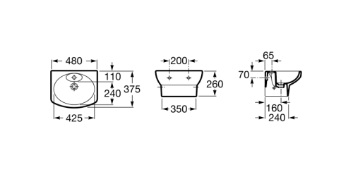 Раковина Roca Dama Senso 480x375 настенная 327514000