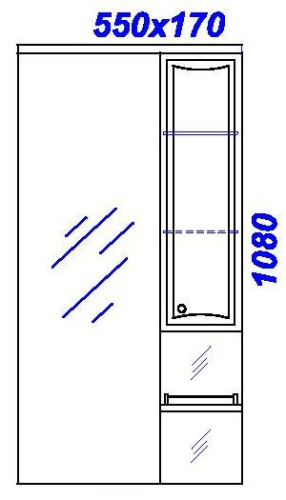 Зеркало шкаф AQWELLA  Барселона 55 белый Ba.02.55 Зеркало шкаф AQWELLA  Барселона 55 белый Ba.02.55