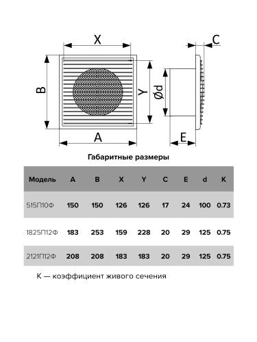 2121П12Ф, Решетка вентиляционная приточно-вытяжная АБС 208х208 с фланцем D125 2121П12Ф, Решетка вентиляционная приточно-вытяжная АБС 208х208 с фланцем D125
