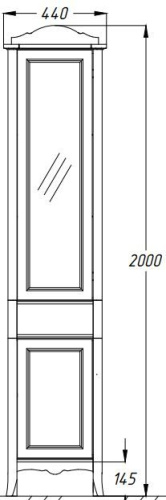 Пенал Opadiris Виктория 44 R правый, слоновая кость Z0000012696 Пенал Opadiris Виктория 44 R правый, слоновая кость Z0000012696