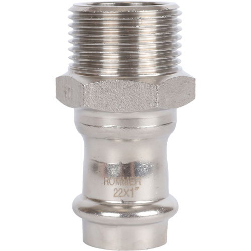 Соединитель ВПр-НР 22x1" пресс, нержавеющая сталь Rommer Соединитель ВПр-НР 22x1" пресс, нержавеющая сталь Rommer