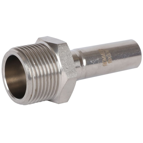 Вставка переходная НПр-НР 15x3/4" пресс, нержавеющая сталь Rommer Вставка переходная НПр-НР 15x3/4" пресс, нержавеющая сталь Rommer