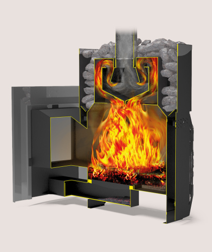 Печь банная Теплодар РУСЬ-СЕТКА-25 Л Панорама