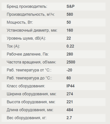 Вентилятор канальный TD-500/150-160 SILENT T 3V (220-240V 50/60) N8 Soler & Palau Вентилятор канальный TD-500/150-160 SILENT T 3V (220-240V 50/60) N8 Soler & Palau