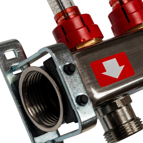 Коллектор отопления STOUT 1"нержа., 7x3/4" с расxодомерами, без кранов SMS 0927 000007