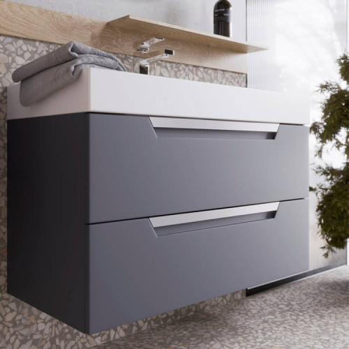 Тумба с умывальником AQWELLA Cube 90 Серый CUB0109GR Тумба с умывальником AQWELLA Cube 90 Серый CUB0109GR