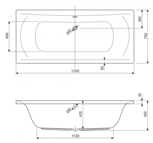 Акриловая ванна Riho 1900x900x450 ARENA-190-90-45