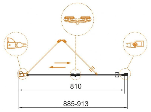 Душевая дверь в нишу Cezares ECO-O-BS-12-80-C-Cr