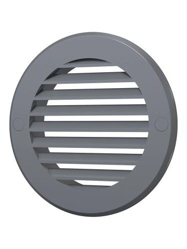 10РКН сер, Решетка наружная вентиляционная круглая D136 с фланцем D100, ASA, серая 10РКН сер, Решетка наружная вентиляционная круглая D136 с фланцем D100, ASA, серая