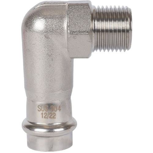 Угольник с резьбой ВПр-НР 18х1/2" пресс, нержавеющая сталь Rommer Угольник с резьбой ВПр-НР 18х1/2" пресс, нержавеющая сталь Rommer