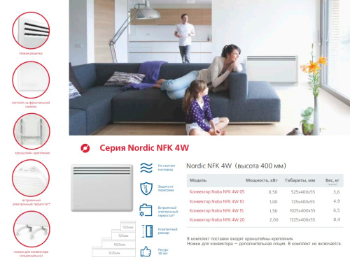 Конвектор электрический Nobo Nordic NFK4W 15 Конвектор электрический Nobo Nordic NFK4W 15