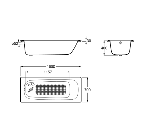 Ванна стальная Roca Contesa 160x70 белая 235960000