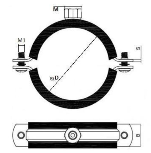 Хомут 2 1/2" D75-80мм с гайкой M8 оцинкованный с резинкой Stout SAC-0020-000212 Хомут 2 1/2" D75-80мм с гайкой M8 оцинкованный с резинкой Stout SAC-0020-000212