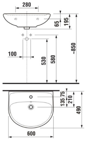 Раковина Jika Lyra Plus 143830001049 белый 600x490 Раковина Jika Lyra Plus 143830001049 белый 600x490