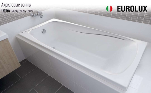 Акриловая ванна Eurolux TROYA 170x70 E1017070039 Акриловая ванна Eurolux TROYA 170x70 E1017070039