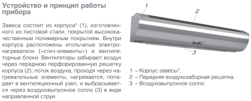 Воздушно-тепловая завеса BALLU BHC-L08-S05-М Воздушно-тепловая завеса BALLU BHC-L08-S05-М