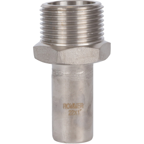 Вставка переходная НПр-НР 22x1" пресс, нержавеющая сталь Rommer Вставка переходная НПр-НР 22x1" пресс, нержавеющая сталь Rommer