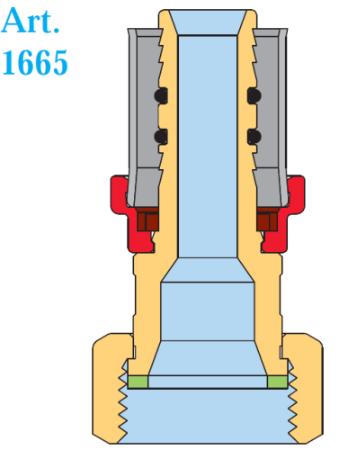Соединитель с накидной гайкой пресс Tiemme 16x3/4"В металлопластик 1650133