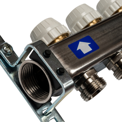 Коллектор отопления STOUT 1"нержа., 4x3/4" с расxодомерами, без кранов SMS 0927 000004