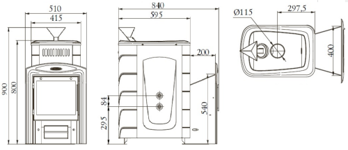 Банная печь Гейзер 2014 Inox Витра ЗК шоколад Термофор Банная печь Гейзер 2014 Inox Витра ЗК шоколад Термофор