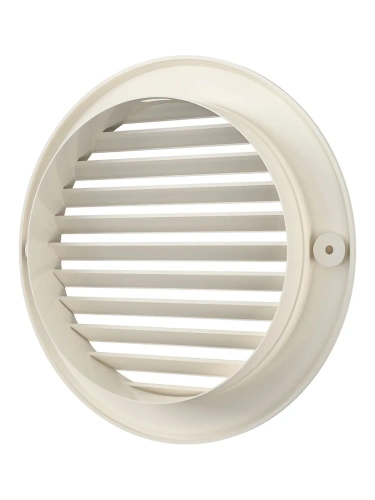 12РКН Ivory, Решетка наружная вентиляционная круглая D161 с фланцем D125, ASA 12РКН Ivory, Решетка наружная вентиляционная круглая D161 с фланцем D125, ASA