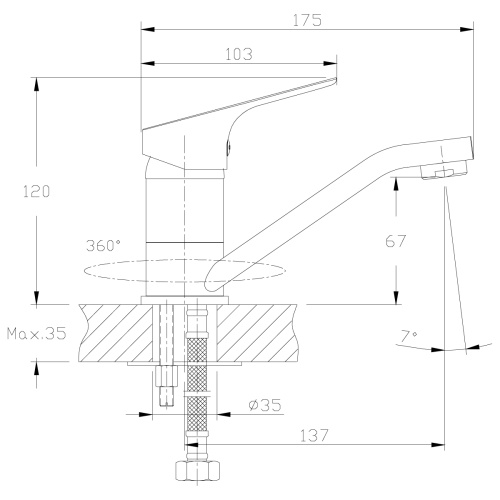 Смеситель для раковины Rossinka RS29-22 хром Смеситель для раковины Rossinka RS29-22 хром