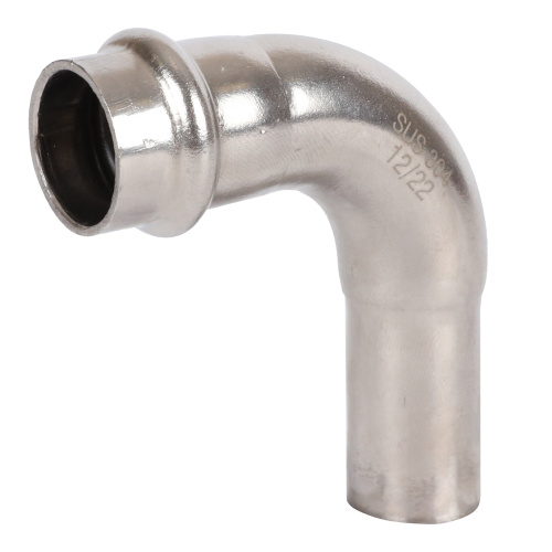 Угольник 90° однораструбный НПр 18x18 пресс, нержавеющая сталь Rommer Угольник 90° однораструбный НПр 18x18 пресс, нержавеющая сталь Rommer