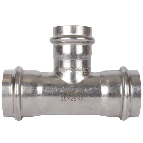 Тройник переходной ВПр 35х28х35 пресс, нержавеющая сталь Rommer Тройник переходной ВПр 35х28х35 пресс, нержавеющая сталь Rommer