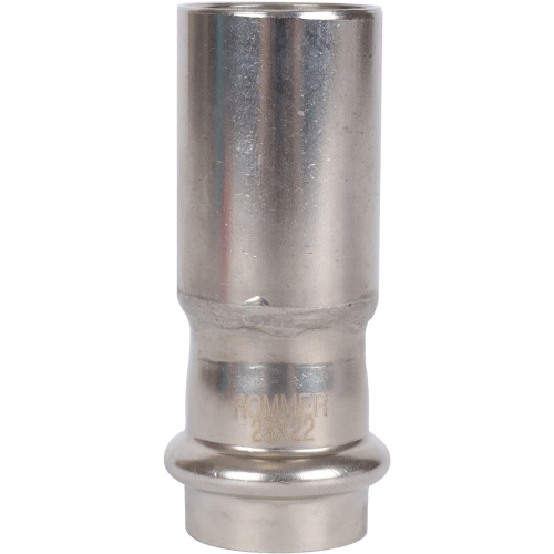 Муфта переходная однораструбная НПр 28x22 пресс, нержавеющая сталь Rommer Муфта переходная однораструбная НПр 28x22 пресс, нержавеющая сталь Rommer