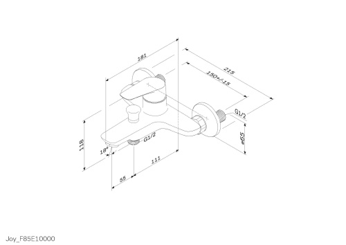 Смеситель для ванны AM.PM Joy F85E10000 хром Смеситель для ванны AM.PM Joy F85E10000 хром