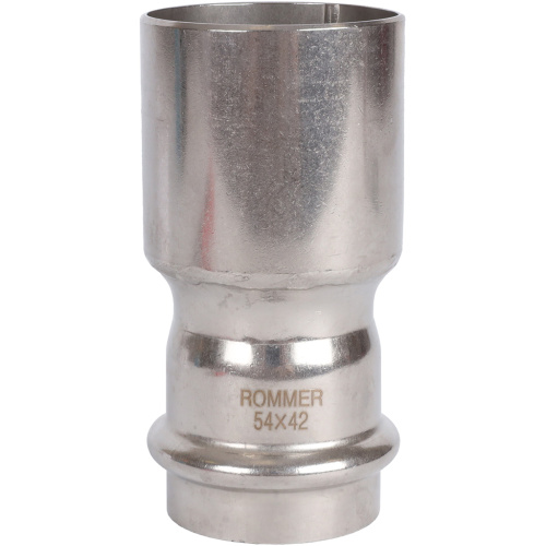 Муфта переходная однораструбная НПр 54x42 пресс, нержавеющая сталь Rommer Муфта переходная однораструбная НПр 54x42 пресс, нержавеющая сталь Rommer