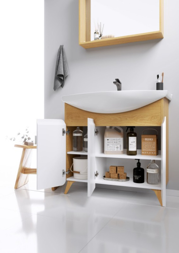 Тумба с умывальником AQWELLA Basic 87,5 Дуб золотой BAS0108DZ Тумба с умывальником AQWELLA Basic 87,5 Дуб золотой BAS0108DZ
