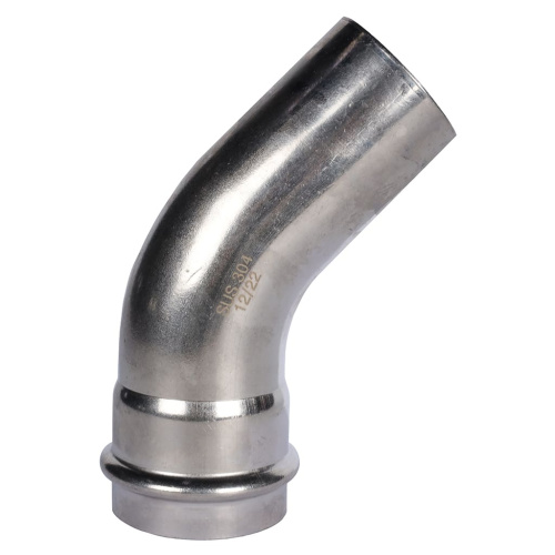 Угольник 45° однораструбный НПр 54x54 пресс, нержавеющая сталь Rommer Угольник 45° однораструбный НПр 54x54 пресс, нержавеющая сталь Rommer