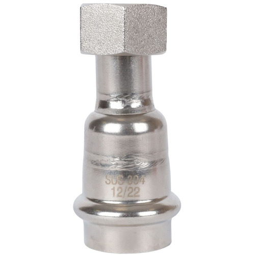 Соединитель с накидной гайкой 22x1/2" пресс, нержавеющая сталь Rommer Соединитель с накидной гайкой 22x1/2" пресс, нержавеющая сталь Rommer