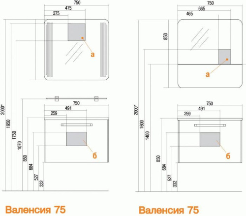 Тумба Акватон Валенсия 75 белый жемчуг, подвесная 1A123601VAG30 Тумба Акватон Валенсия 75 белый жемчуг, подвесная 1A123601VAG30