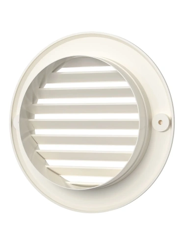 10РКН Ivory, Решетка наружная вентиляционная круглая D136 с фланцем D100, ASA 10РКН Ivory, Решетка наружная вентиляционная круглая D136 с фланцем D100, ASA