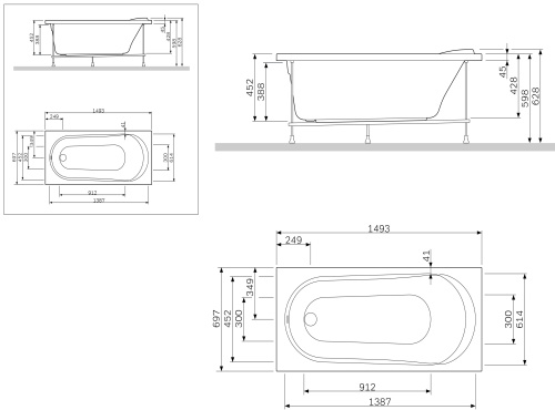 Панель фронтальная для ванны AM.MP Joy W85A-150-070W-P Панель фронтальная для ванны AM.MP Joy W85A-150-070W-P