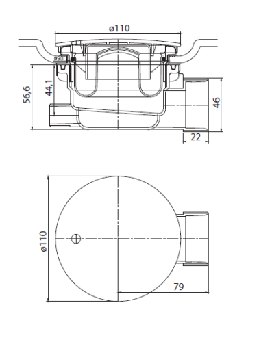 Сифон для поддона, выпуск 90мм Cezares CZR-01-90 гидрозатвор, h-57мм