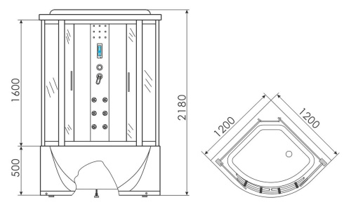 Душевой бокс 120x120 Erlit Comfort ER4320T-C2 Душевой бокс 120x120 Erlit Comfort ER4320T-C2