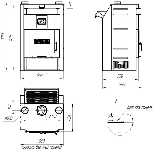 Банно-отопительная печь-камин Теплодар  СИЕСТА 30 Банно-отопительная печь-камин Теплодар  СИЕСТА 30