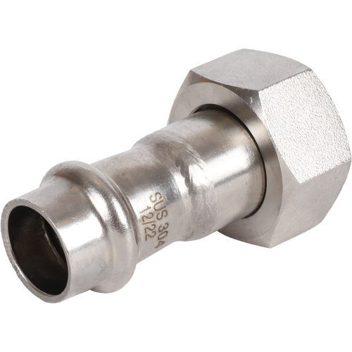 Соединитель с накидной гайкой 15x3/4" пресс, нержавеющая сталь Rommer Соединитель с накидной гайкой 15x3/4" пресс, нержавеющая сталь Rommer