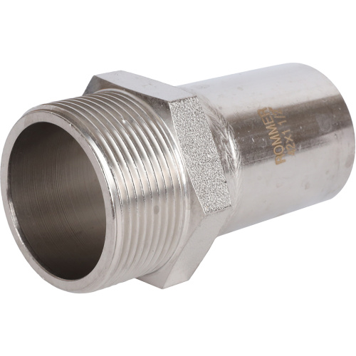 Вставка переходная НПр-НР 42x11/2" пресс, нержавеющая сталь Rommer Вставка переходная НПр-НР 42x11/2" пресс, нержавеющая сталь Rommer