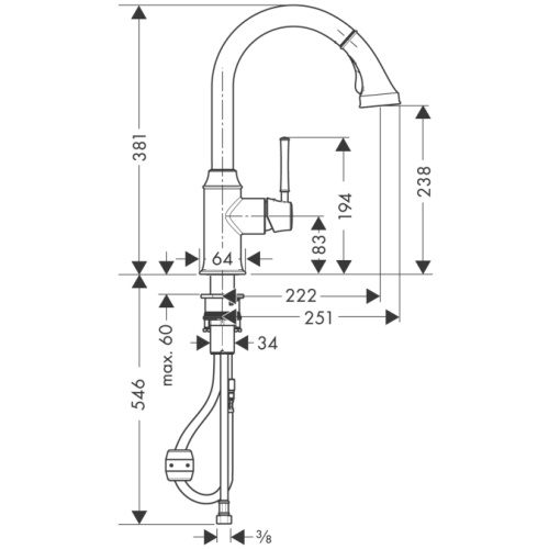 Смеситель для кухни Hansgrohe Talis Classic 14863000 хром, выдвижной излив Смеситель для кухни Hansgrohe Talis Classic 14863000 хром, выдвижной излив