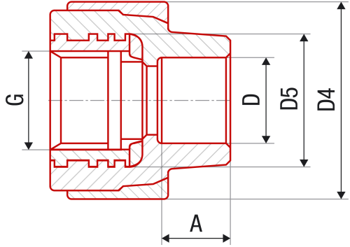 Соединитель с крестом FV-plast 20x1/2"В полипропилен AA217022012