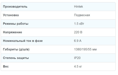 Инфракрасный нагреватель Hintek IO-15 Инфракрасный нагреватель Hintek IO-15