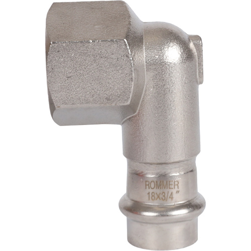 Угольник с резьбой ВПр-ВР 18х3/4" пресс, нержавеющая сталь Rommer Угольник с резьбой ВПр-ВР 18х3/4" пресс, нержавеющая сталь Rommer