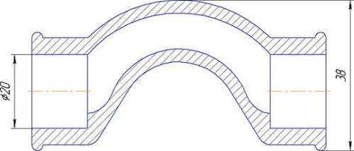 Обвод с муфтами Kalde 20 полипропилен 3202-twc-200001