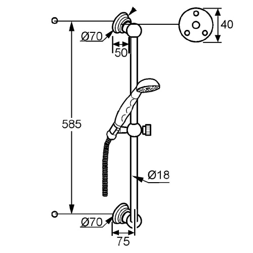 Душевой гарнитур Kludi Adlon 2710345 латунь